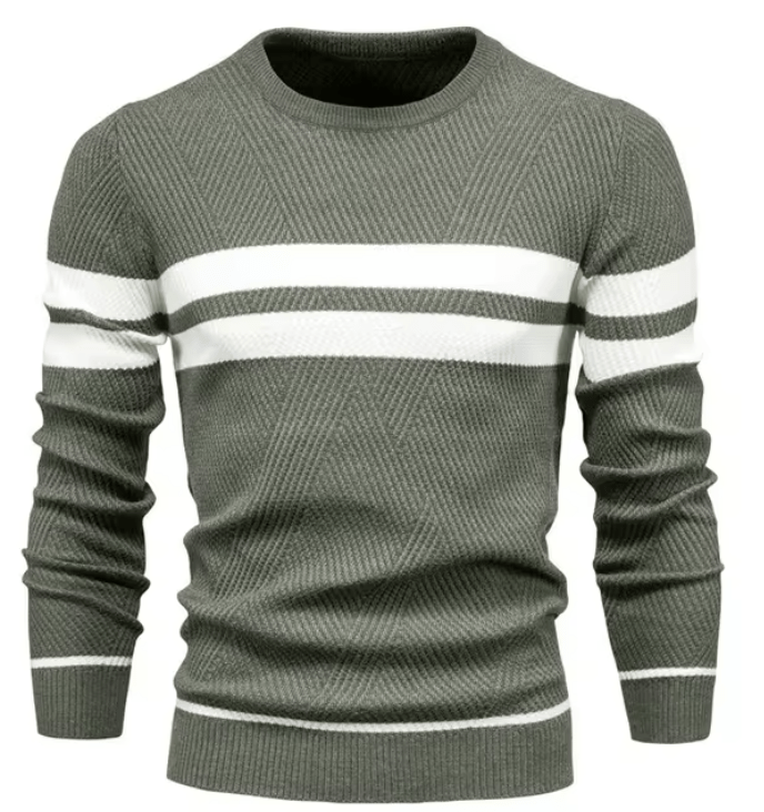 Berengar Men's Pullover – Herringbone Slim-Fit modern elegant max. Comfort