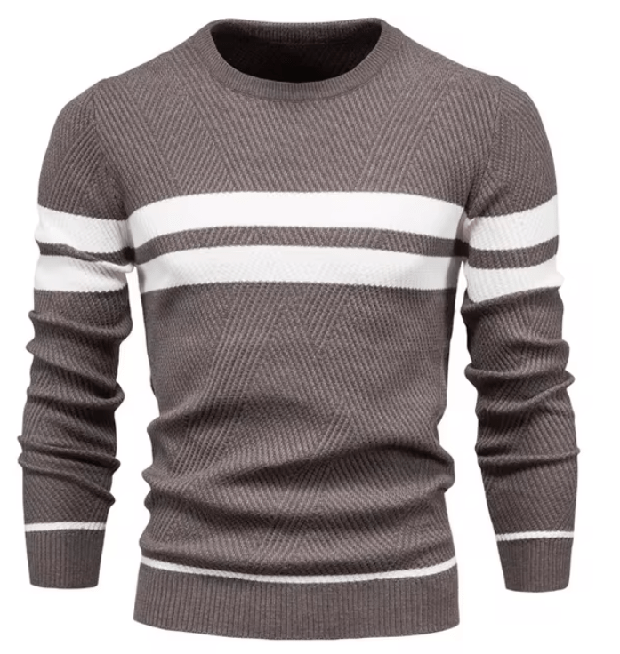 Berengar Men's Pullover – Herringbone Slim-Fit modern elegant max. Comfort