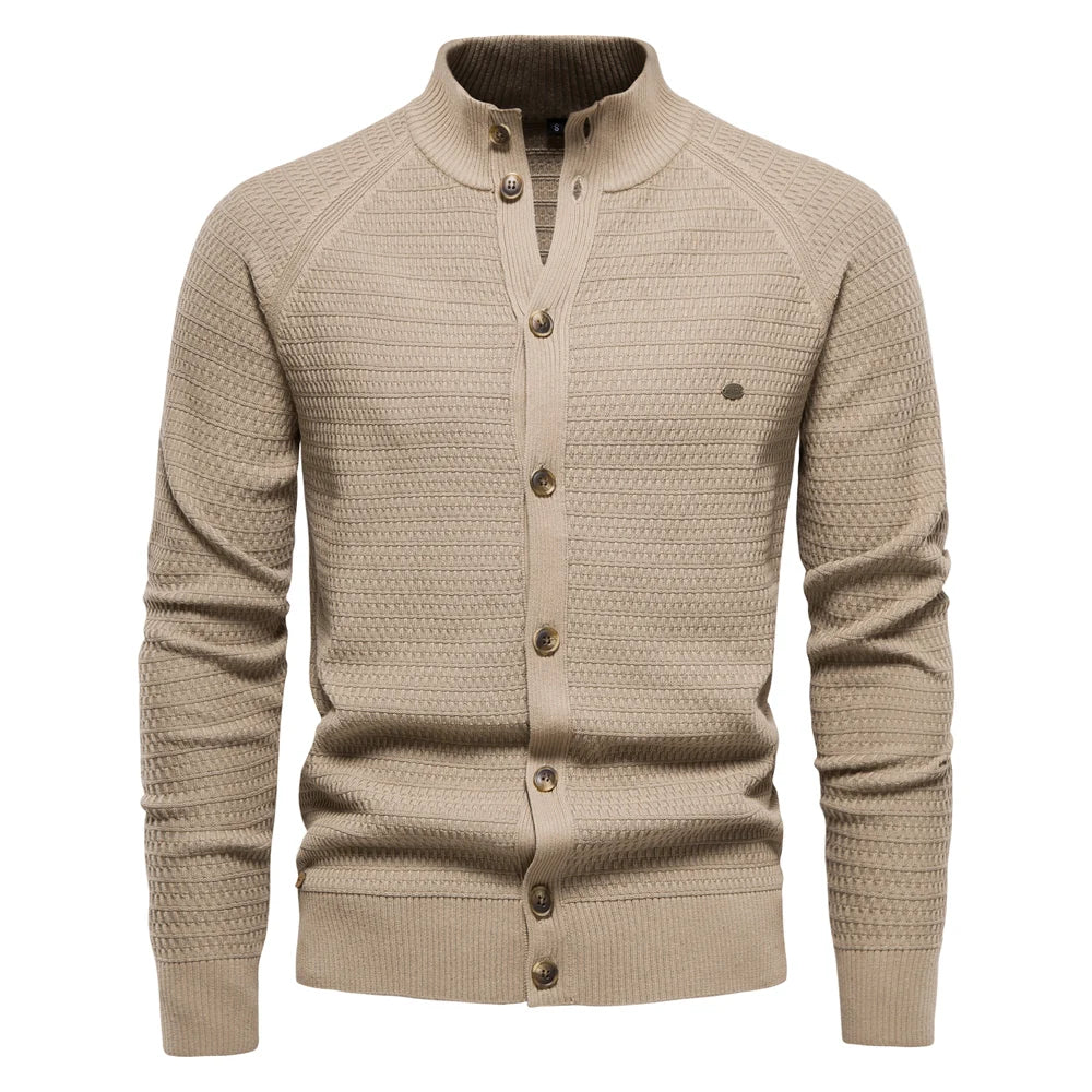 Ottmar Premium Cotton Cardigan - Slim Fit V-Neck for Men
