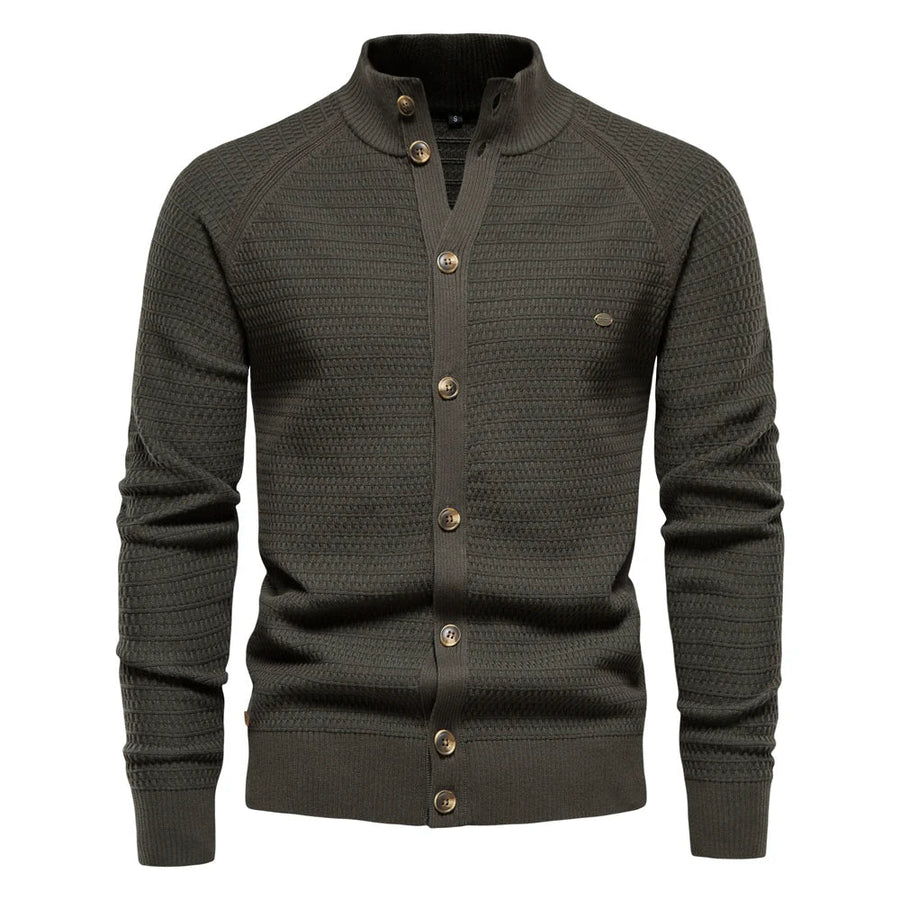 Ottmar Premium Cotton Cardigan - Slim Fit V-Neck for Men