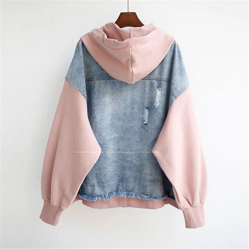 TWO-PIECE DENIM HOODIE