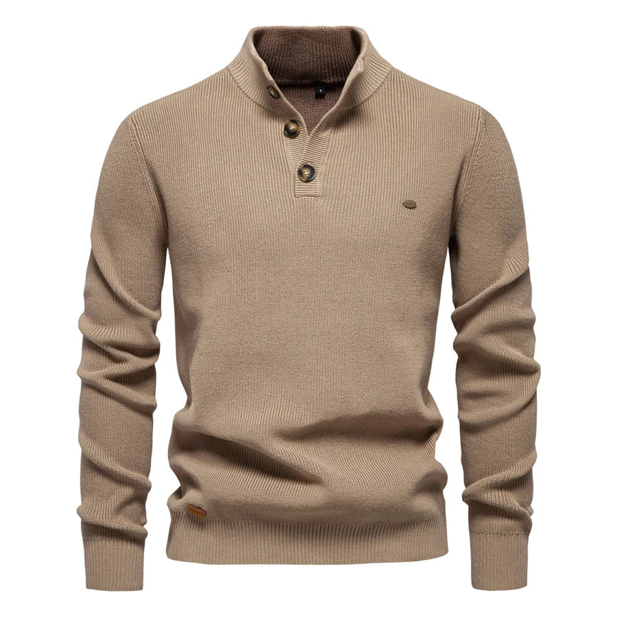 Konrad Men's Premium Button-Detail Pullover – Classic Knit Style