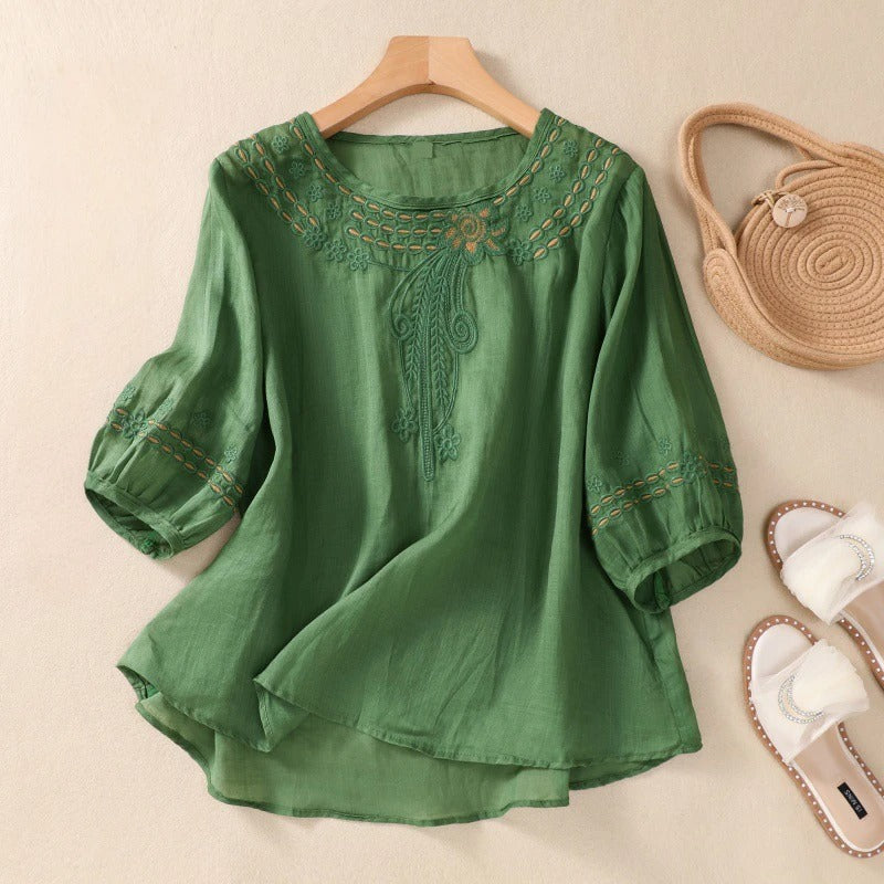 ALENA LINEN BLOUSE