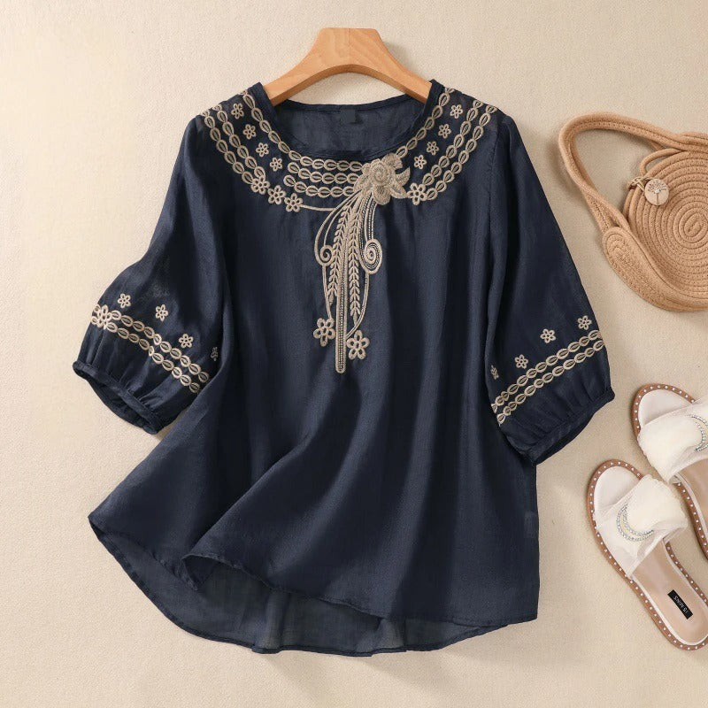 ALENA LINEN BLOUSE