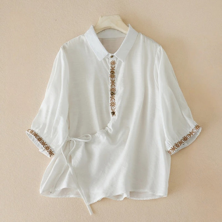 ANYA LINEN BLOUSE