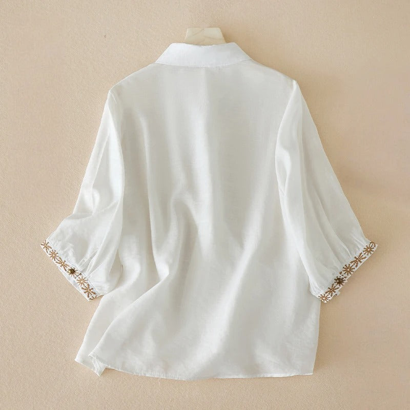 ANYA LINEN BLOUSE