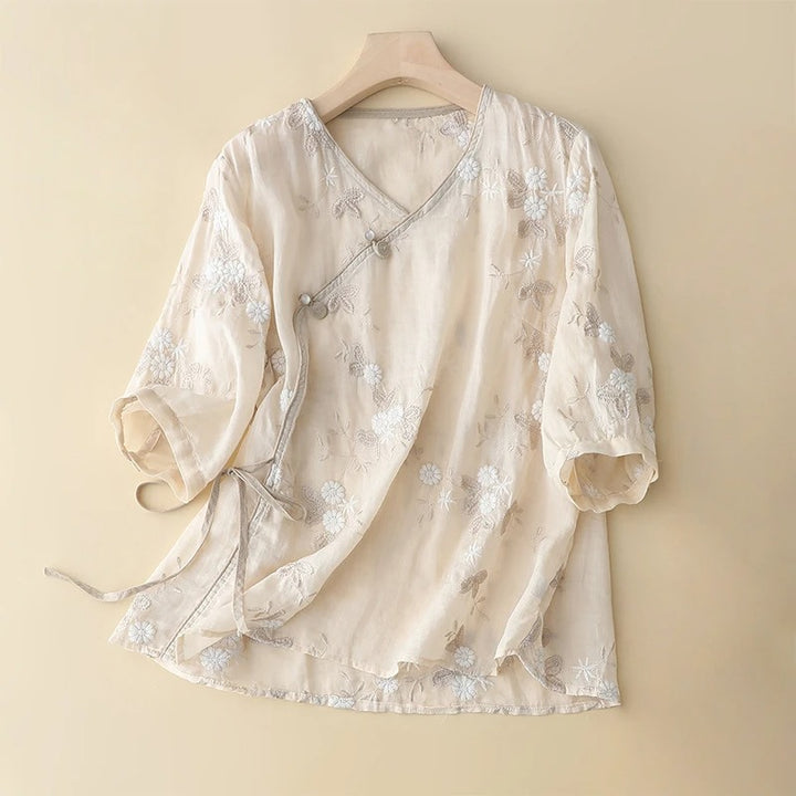 ALINA LINEN BLOUSE