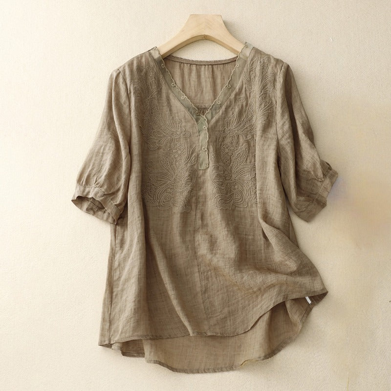 CELINA LINEN BLOUSE
