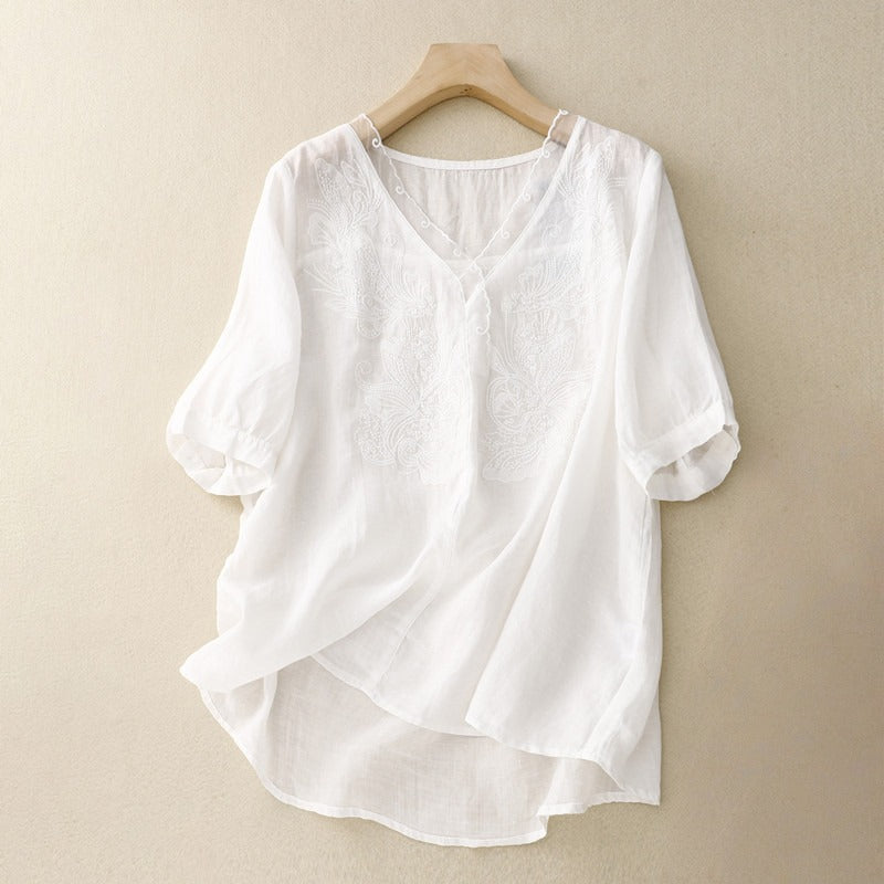 CELINA LINEN BLOUSE
