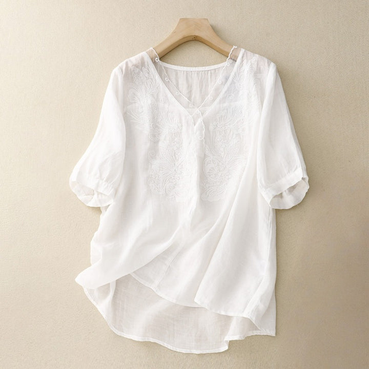 CELINA LINEN BLOUSE