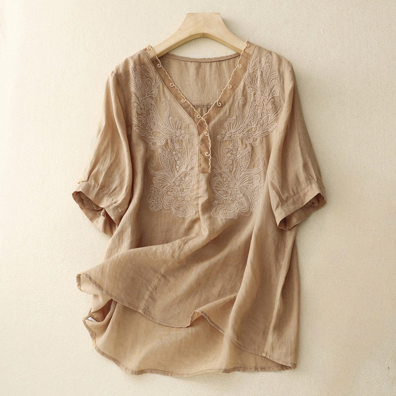 CELINA LINEN BLOUSE