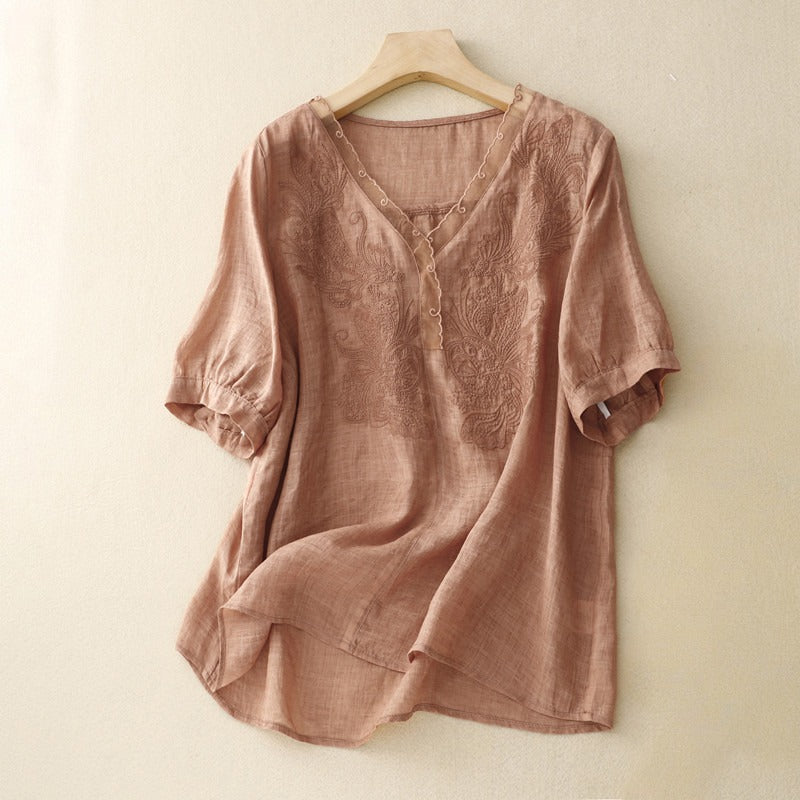 CELINA LINEN BLOUSE