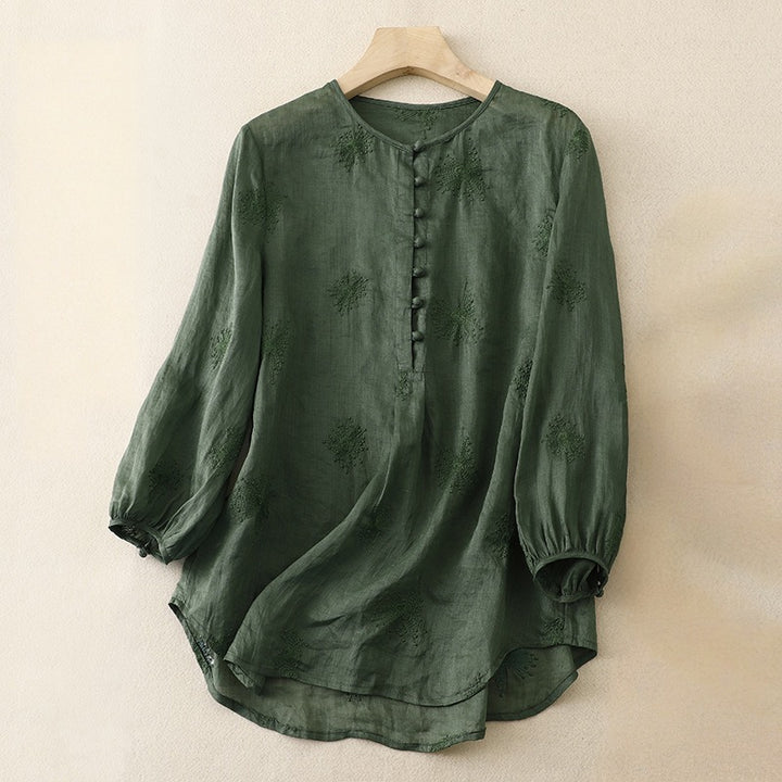 SCARLET LINEN BLOUSE