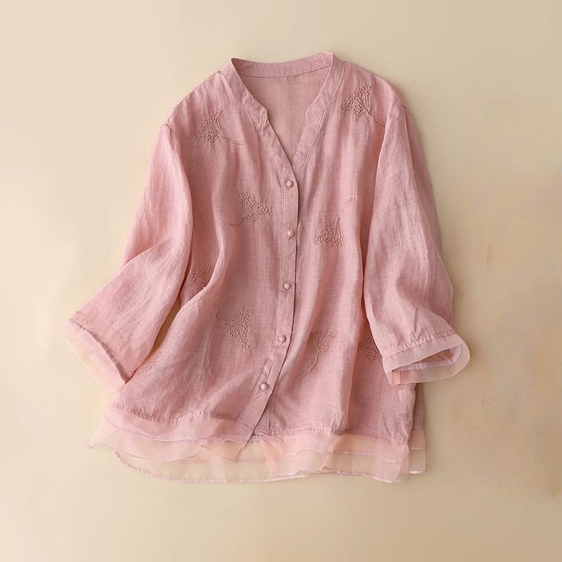DIANA LINEN BLOUSE