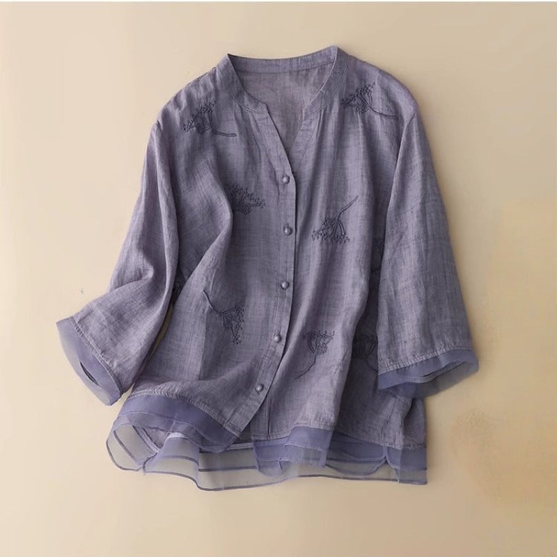 DIANA LINEN BLOUSE