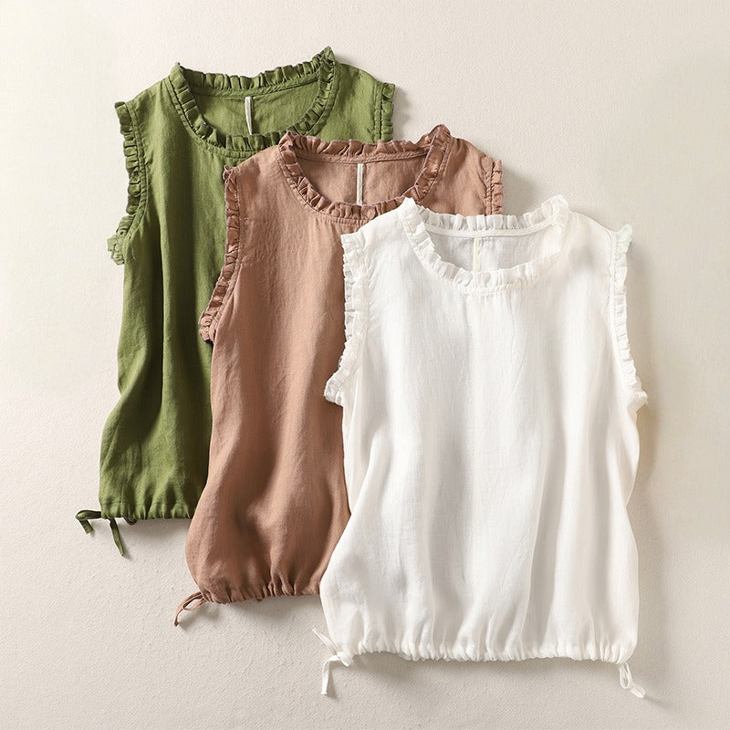 ANNA LINEN TOP