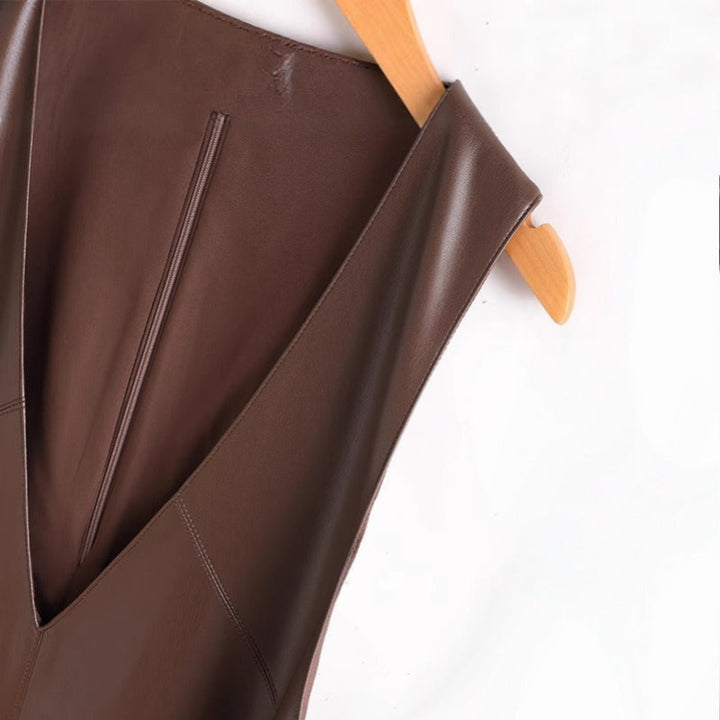 JULIA LEATHER VEST DRESS