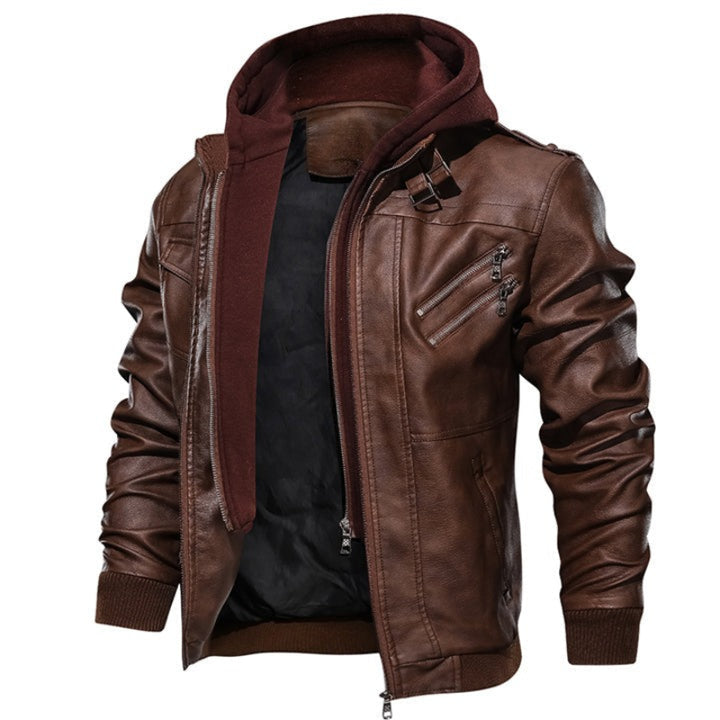 PAUL | LEATHER HOODED JACKET