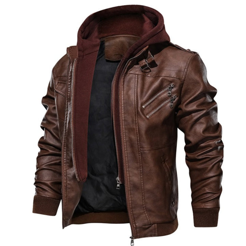 PAUL | LEATHER HOODED JACKET