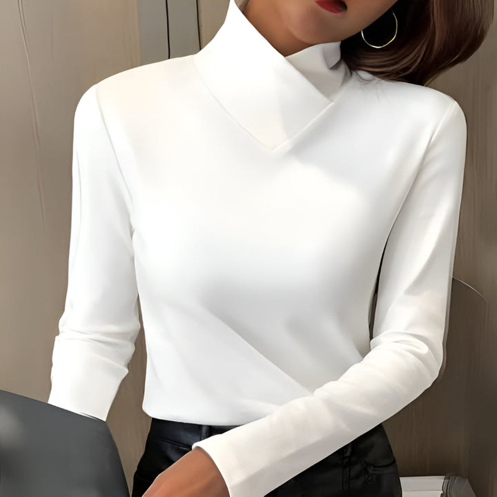 CLARA | SPLIT MOCK NECK TOP