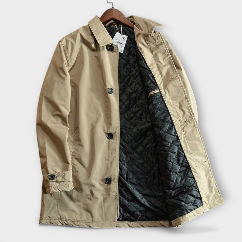 Marta Milano Coastal High-Performance Waterproof Quilted Beige Coat