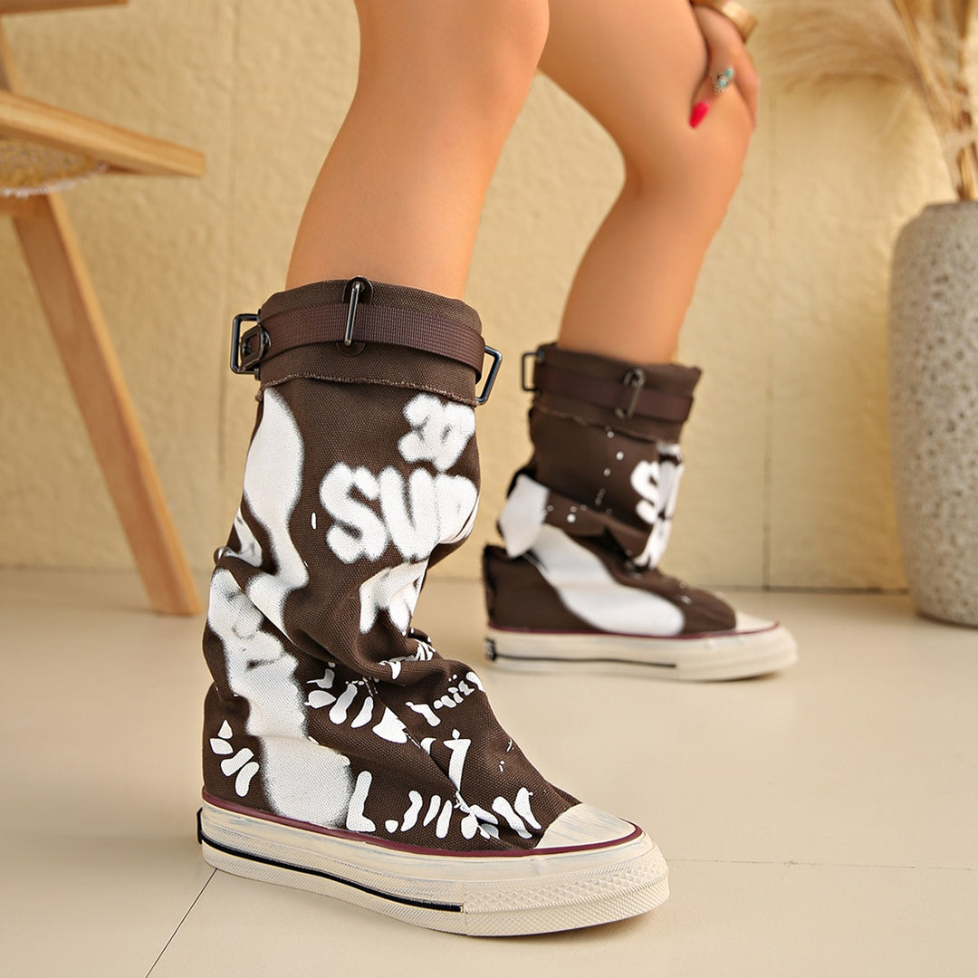 MELODY GRAFFITI CANVAS BOOTS
