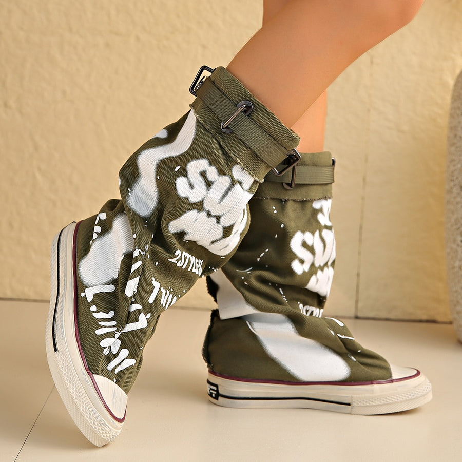 MELODY GRAFFITI CANVAS BOOTS