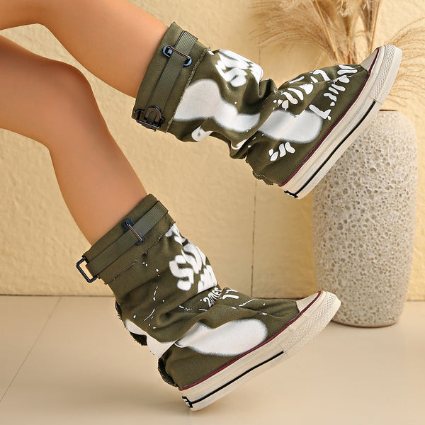 MELODY GRAFFITI CANVAS BOOTS
