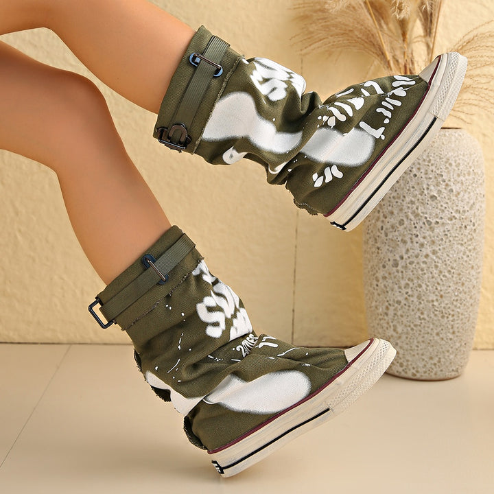 MELODY GRAFFITI CANVAS BOOTS