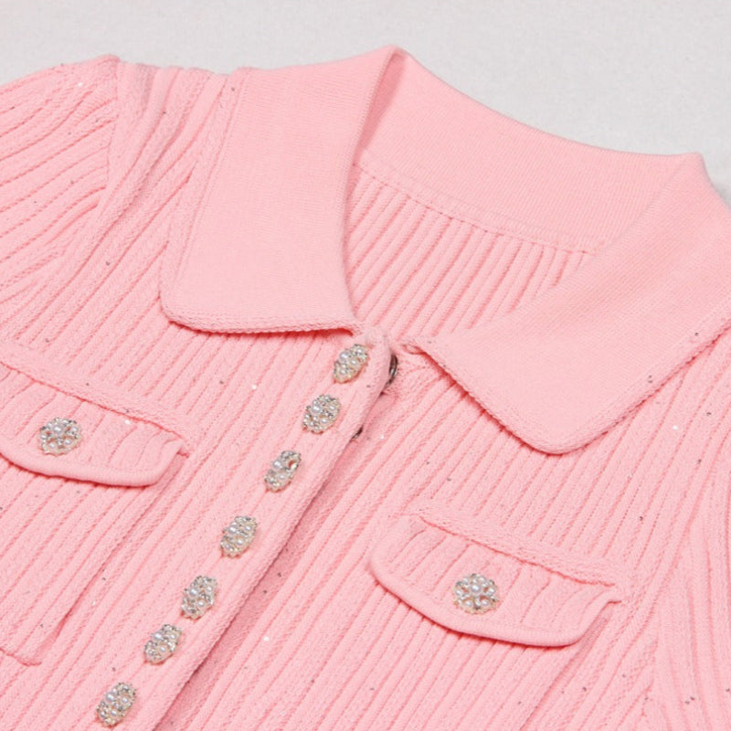 CELESTE™ BUTTON MINI DRESS