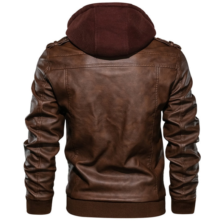 PAUL | LEATHER HOODED JACKET