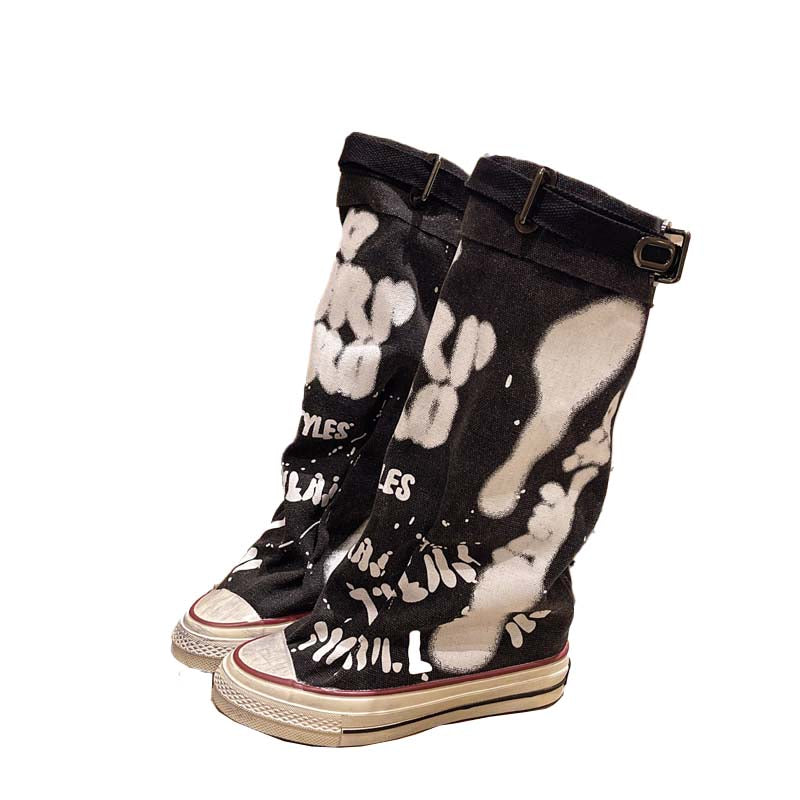 MELODY GRAFFITI CANVAS BOOTS
