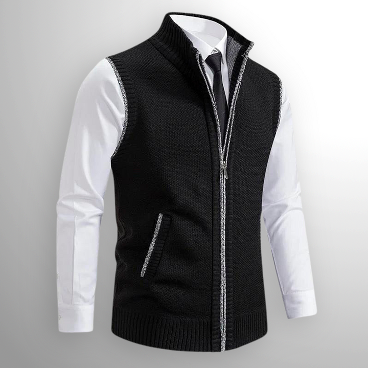 ROMANO™ WOOL-BLEND ZIP KNIT VEST