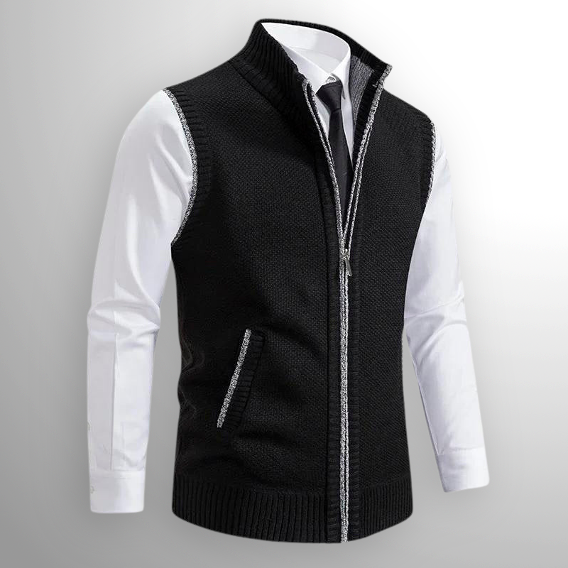 ROMANO™ WOOL-BLEND ZIP KNIT VEST
