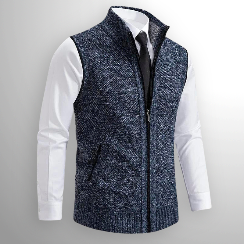 ROMANO™ WOOL-BLEND ZIP KNIT VEST