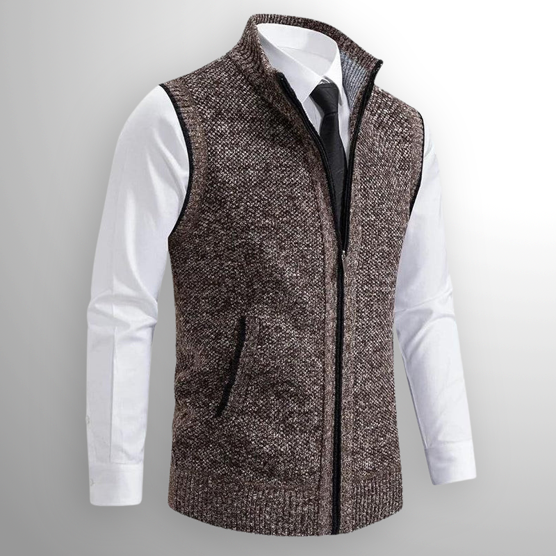 ROMANO™ WOOL-BLEND ZIP KNIT VEST