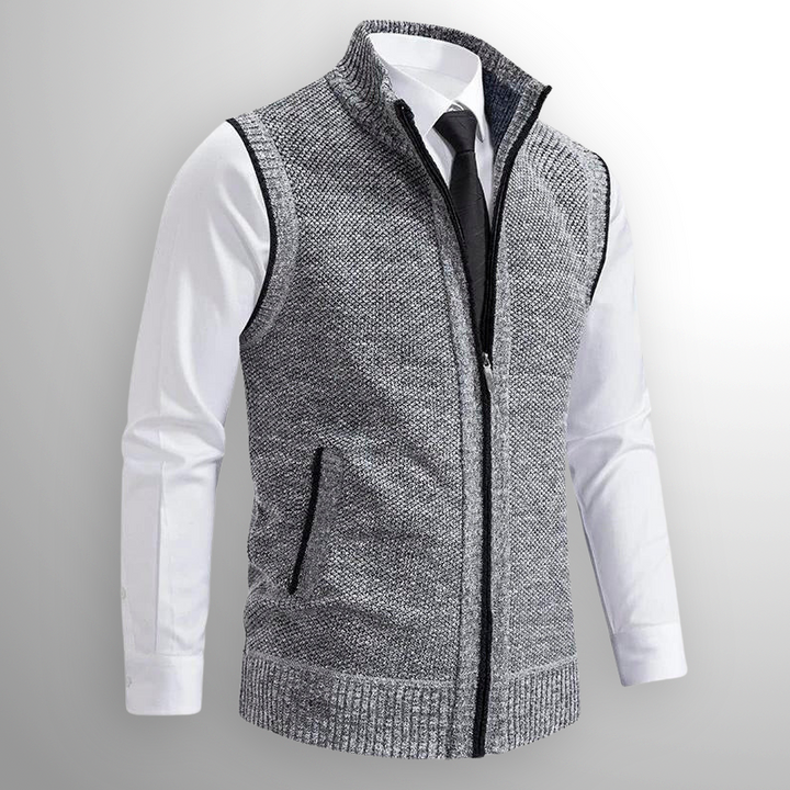 ROMANO™ WOOL-BLEND ZIP KNIT VEST