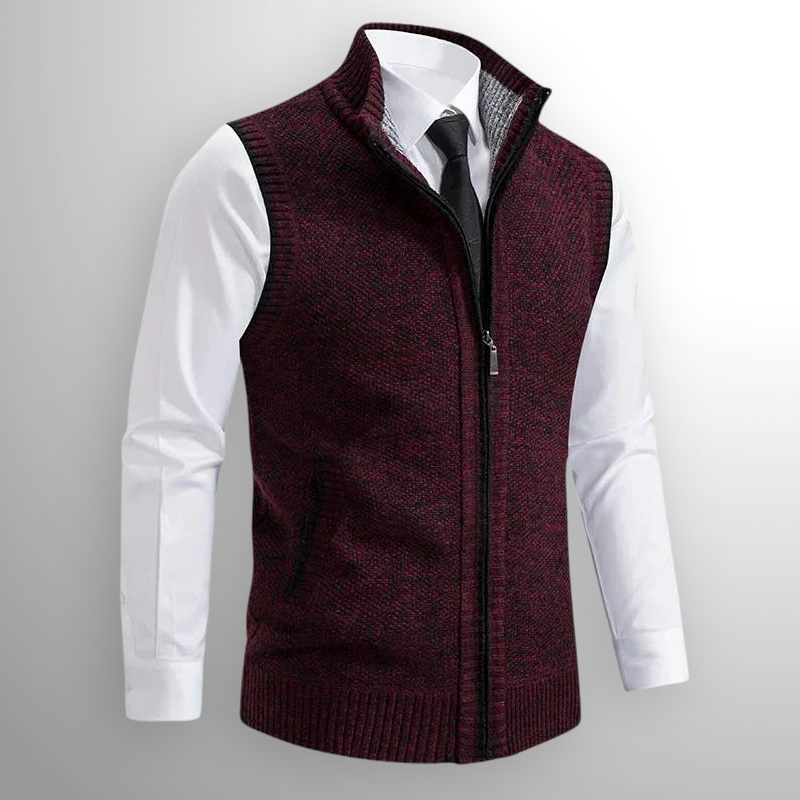 ROMANO™ WOOL-BLEND ZIP KNIT VEST